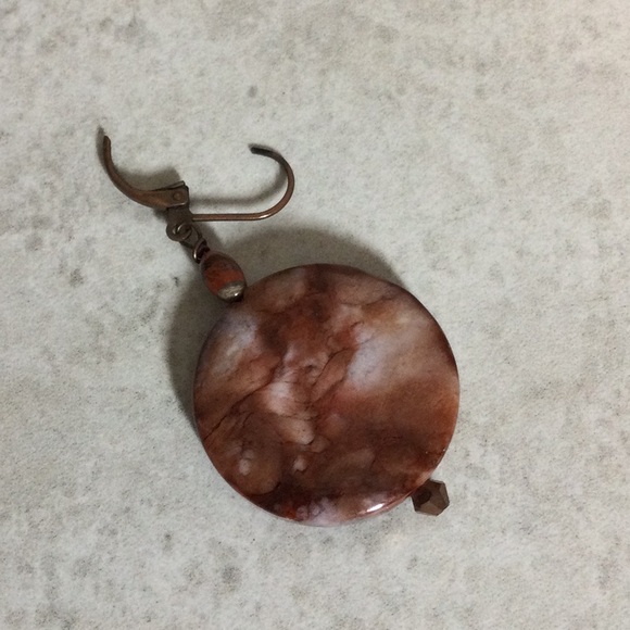 NWT brown marbled stone drop earrings - Picture 6 of 8